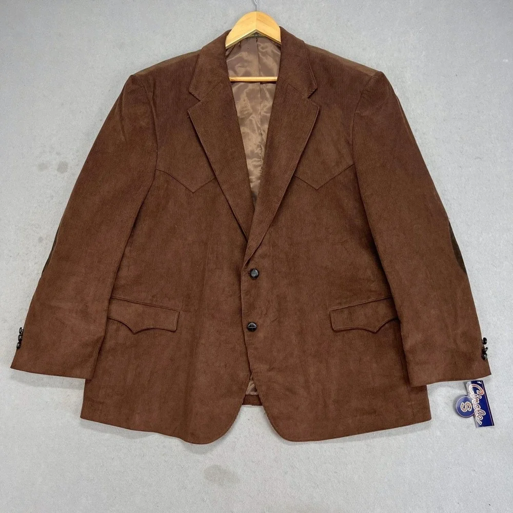 NEW Circle S Lubbock Mens Brown‎ Corduroy Western Blazer Sport Coat 54R Cowboy